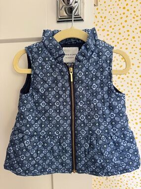 Janie and Jack Blue Floral Quilted Vest